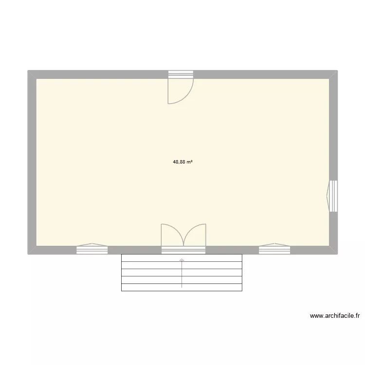 BOURGUEIL GROS TRAVAUX. Plan de 1 pièce et 49 m² BOURGUEIL GROS TRAVAUX. Plan de 1 pièce et 49 m²