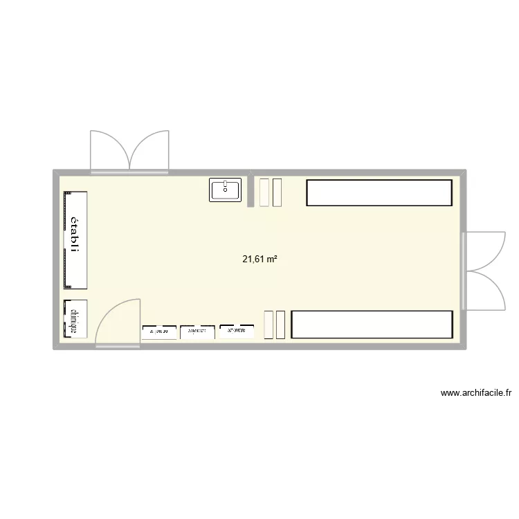 final. Plan de 1  et 22 m²