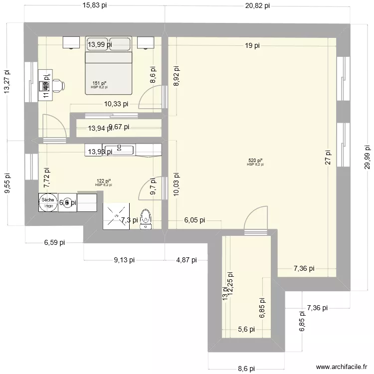 sous sol. Plan de 3 et 74 m² sous sol. Plan de 3 et 74 m²