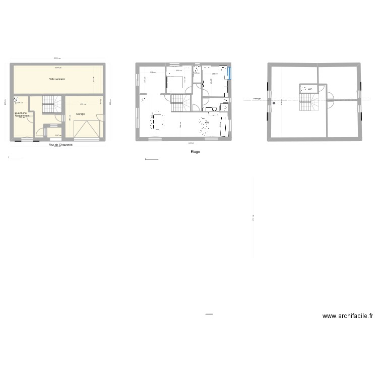 Maison . Plan de 1 pièce et 89 m2