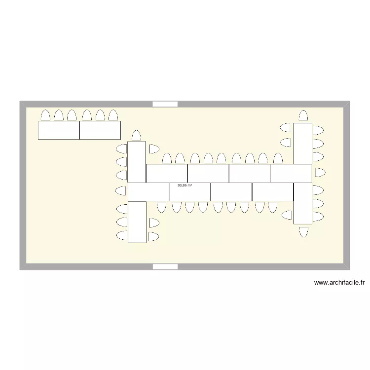 Salle des f&ecirc;tes. Plan de 