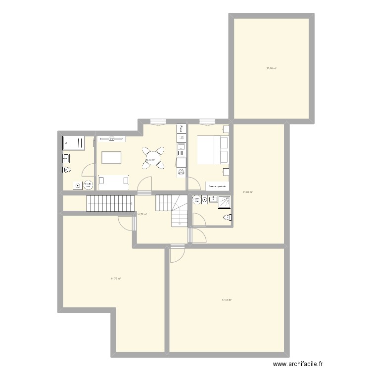 Etage 1. Plan de 6 pièces et 205 m2