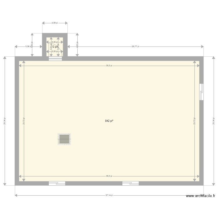 maison Mehdi sous sol . Plan de 2 pièces et 79 m2