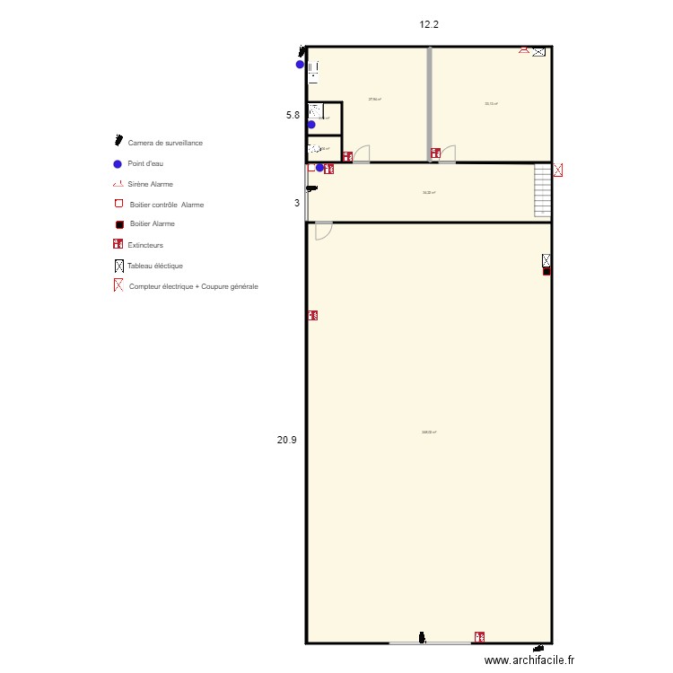  PLAN EXTINCTEURS HANGARD SCI. Plan de 0 pièce et 0 m2