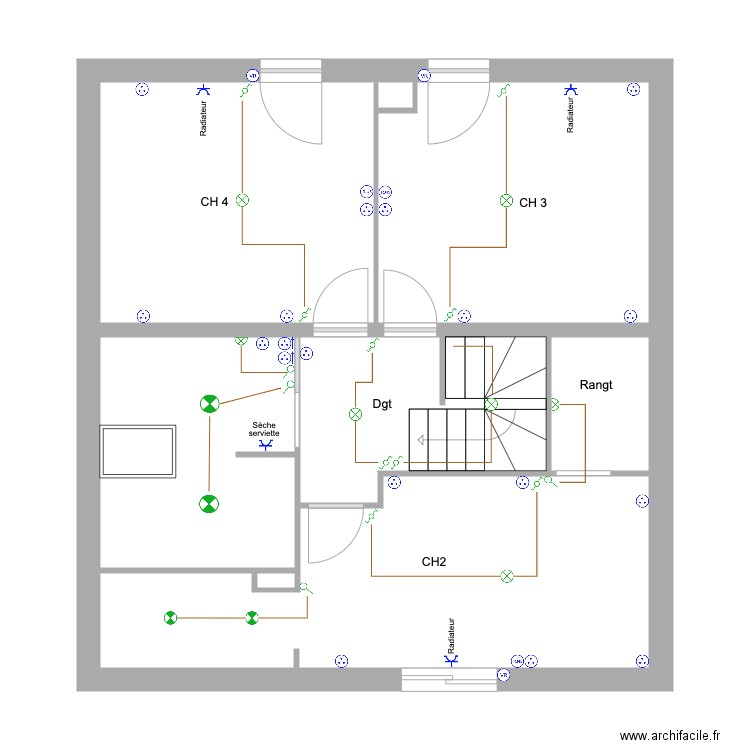 Chirpaz V2. Plan de 14 pièces et 132 m2