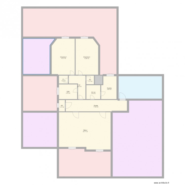 LOT 34 Etage 5. Plan de 19 pièces et 314 m2