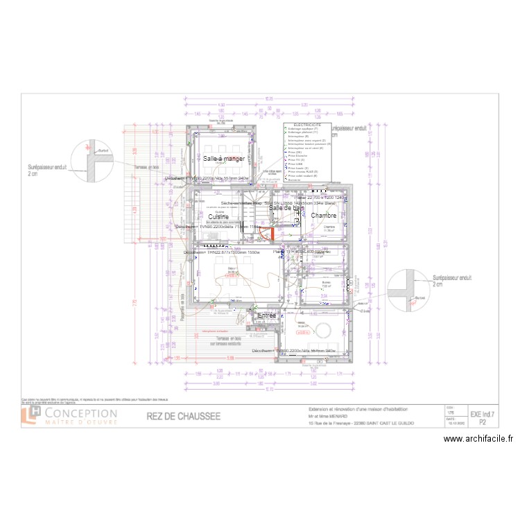 MENARD plan ind7 elec chauffage RDC V4. Plan de 0 pièce et 0 m2