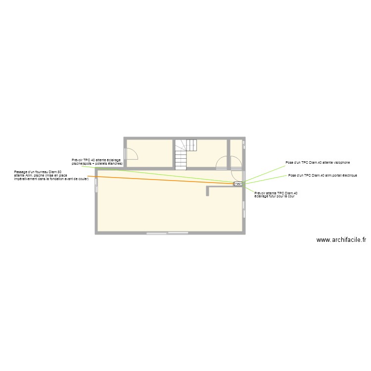 Implantation Fourreaux . Plan de 0 pièce et 0 m2