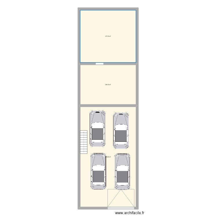 Blaye RDC. Plan de 3 pièces et 136 m2