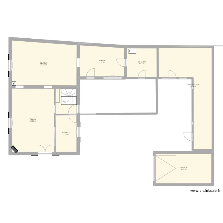 CHANZY PLAN ACTUEL V2. Plan de 8 pièces et 131 m2