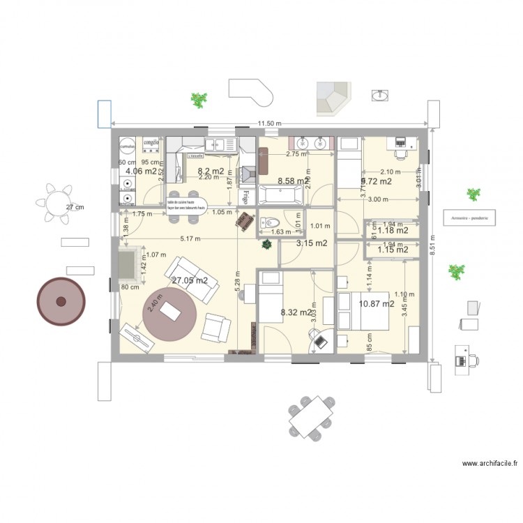 2015 01 22 Projet MARJORIE PHIL 3 CH   86 m2 intérieur. Plan de 0 pièce et 0 m2