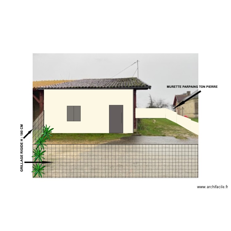 FACADE ENTREE . Plan de 0 pièce et 0 m2