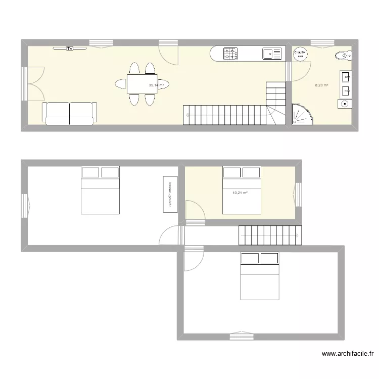 maison 3. Plan de 
