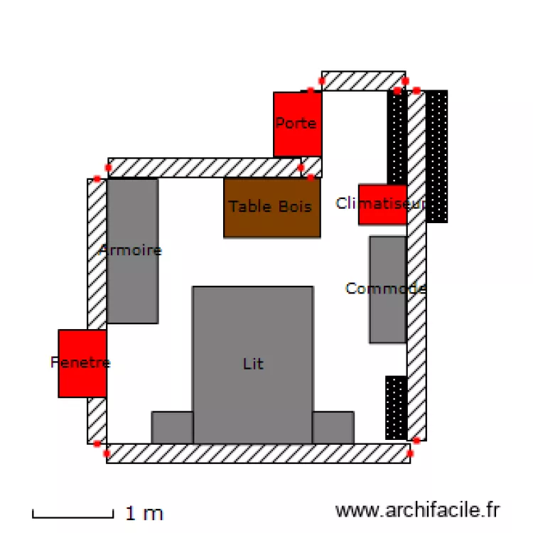 chambre jp. Plan de 