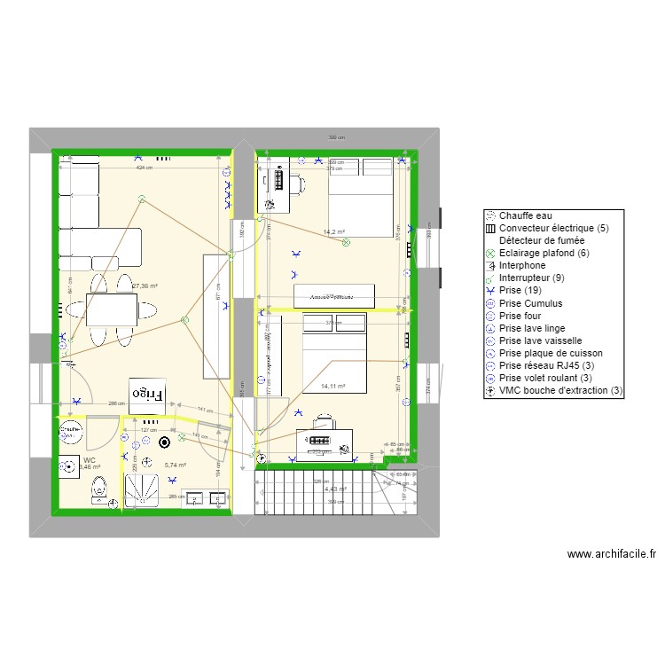 22/08/2022 RDC 1. Plan de 7 pièces et 109 m2