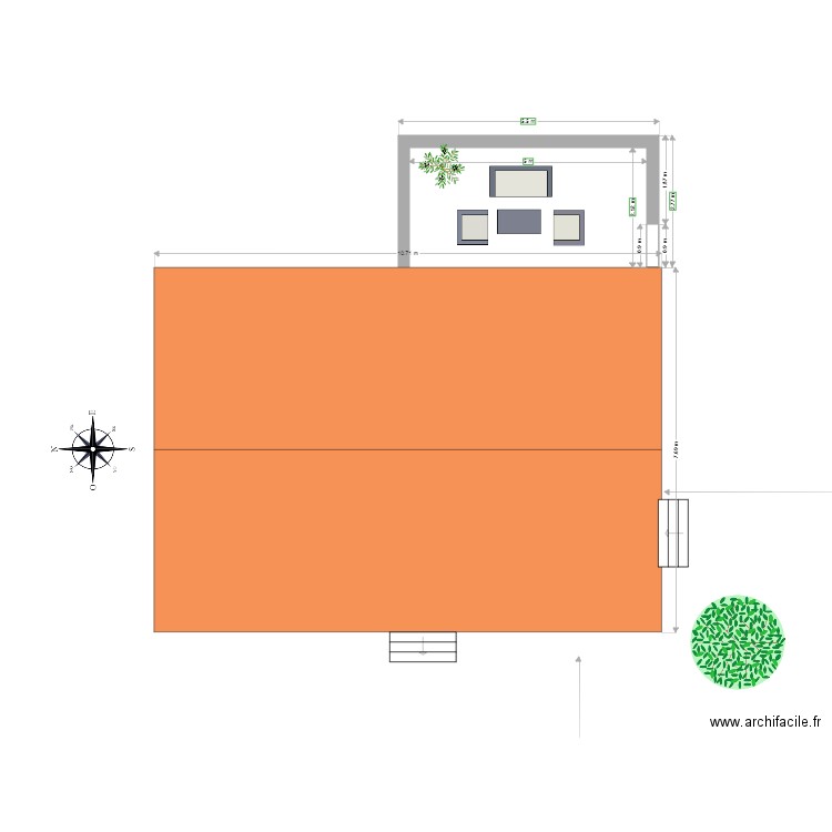 VUE DESSUS modification. Plan de 0 pièce et 0 m2