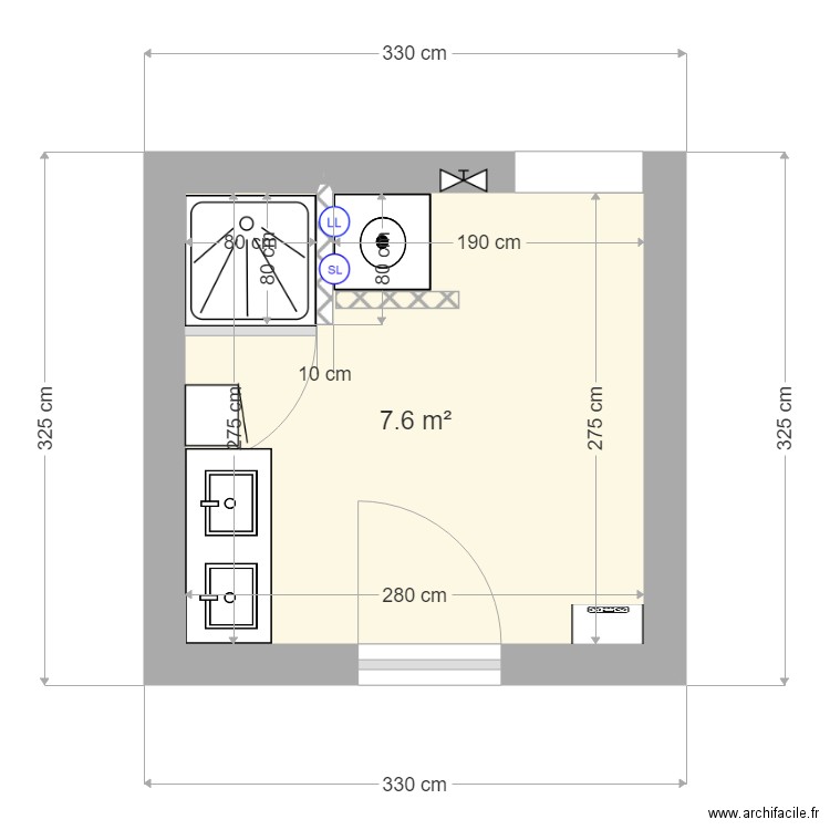 SdB Garçons v4. Plan de 0 pièce et 0 m2