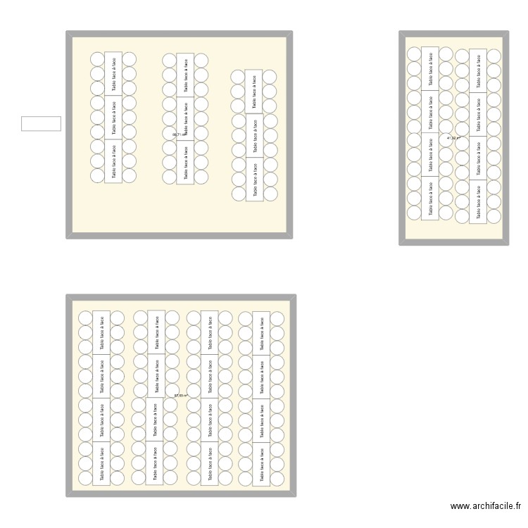 Plan Marriage . Plan de 3 pièces et 218 m2