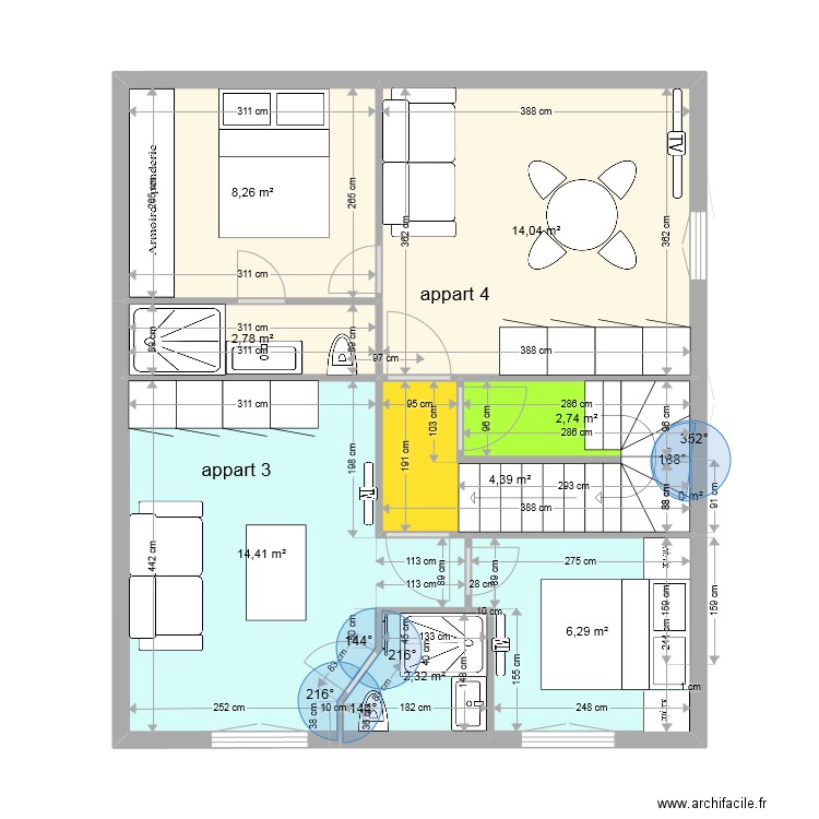 ANTIBES IMMEUBLE PLAN DIVISION. Plan de 17 pièces et 104 m2