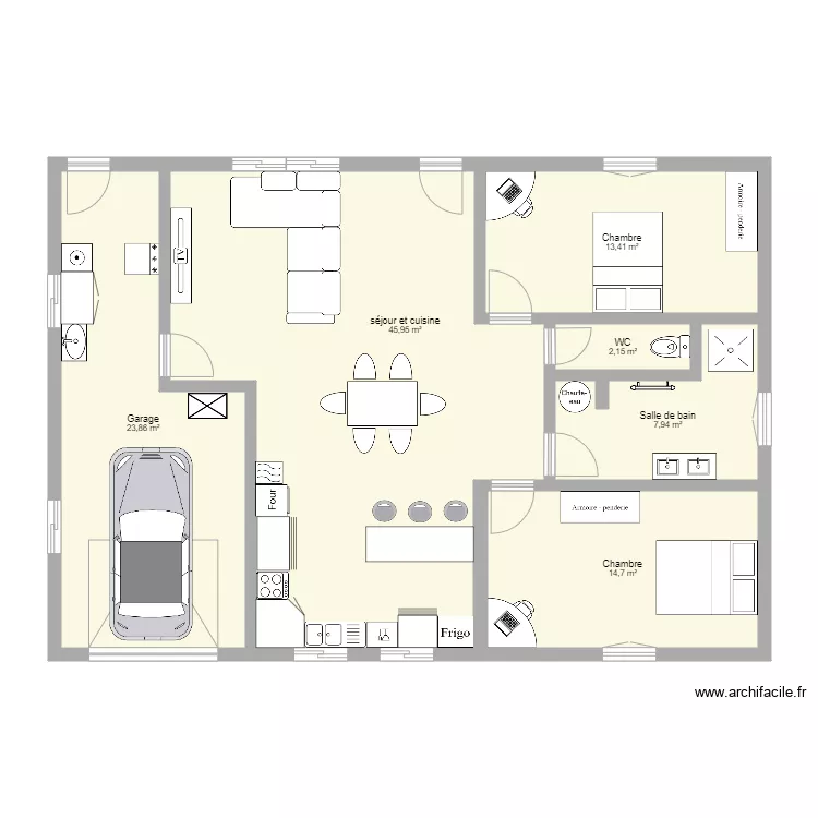 maison T3. Plan de maison T3. Plan de