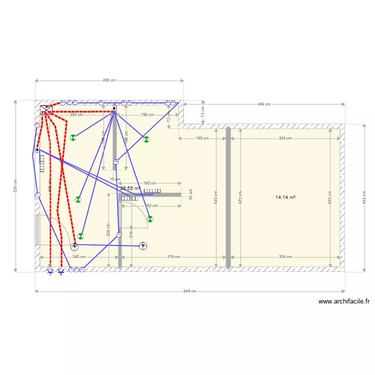 V3 elec Studio. Plan de 