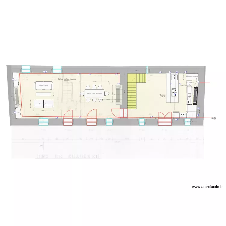 Electricit&eacute; rez de chauss&eacute;e manoir . Plan de 