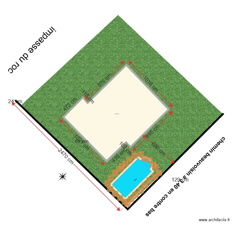 plan vu du ciel piscine. Plan de 0 pièce et 0 m2