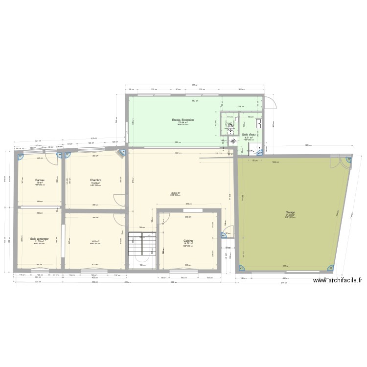 Projet RdC Version vue ensemble v3. Plan de 0 pièce et 0 m2