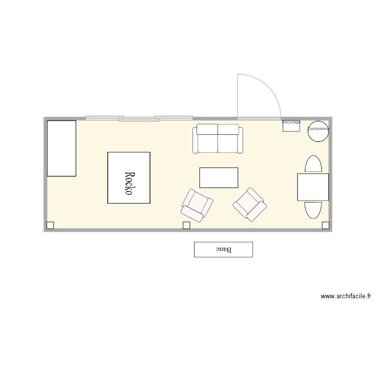 Terrasse. Plan de 1 pièce et 15 m2