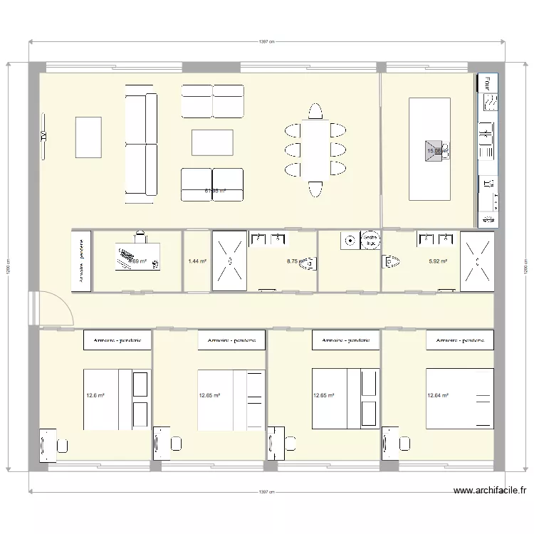 Appart Kin 2. Plan de 