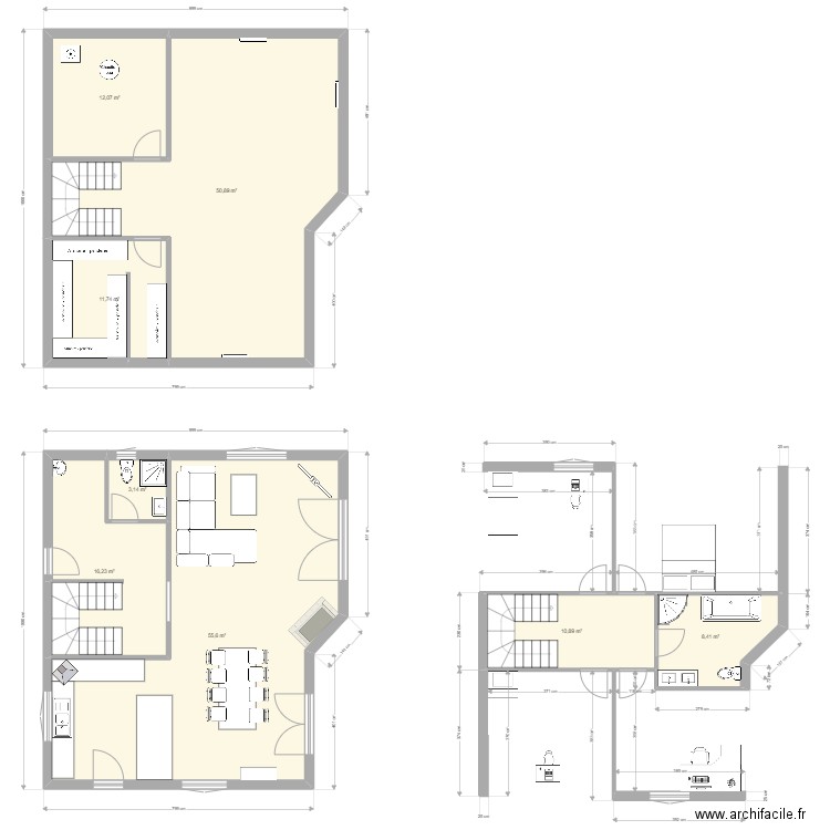 Maison3. Plan de 8 pièces et 169 m2