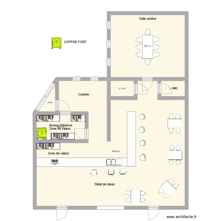 Tabac La Frite COFFRE FORT. Plan de 