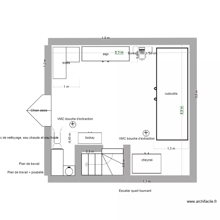 pièce refaite 2. Plan de pièce refaite 2. Plan de