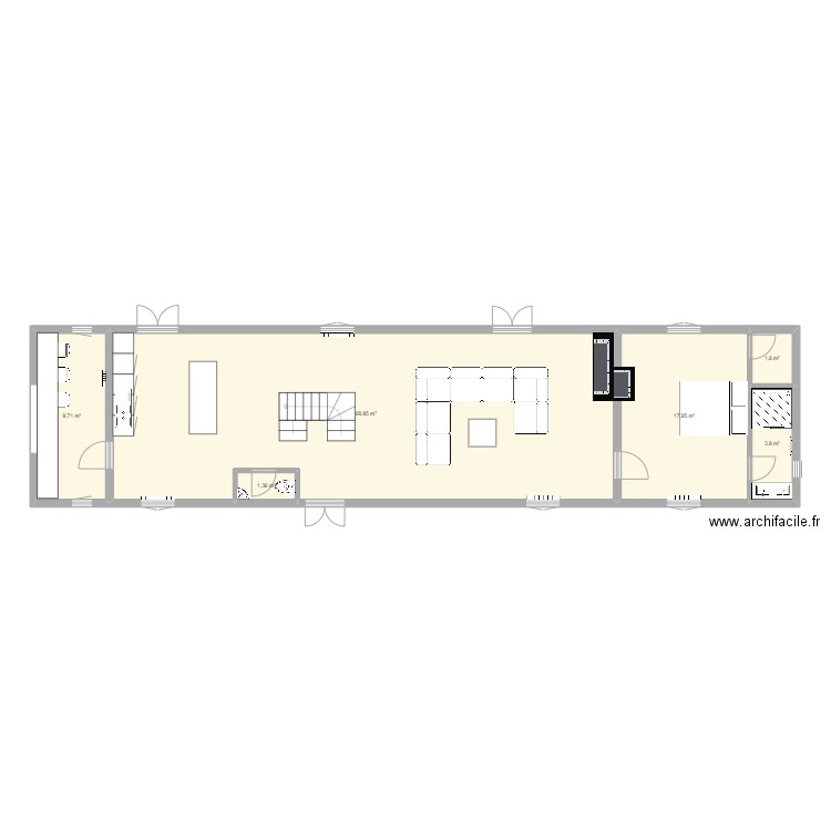 Maison Agnetz. Plan de 6 pièces et 104 m2
