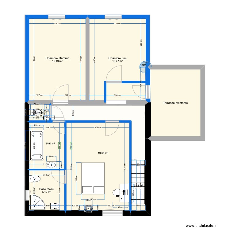 Etage  meublé 22 MAI 23 version 3. Plan de 17 pièces et 153 m2