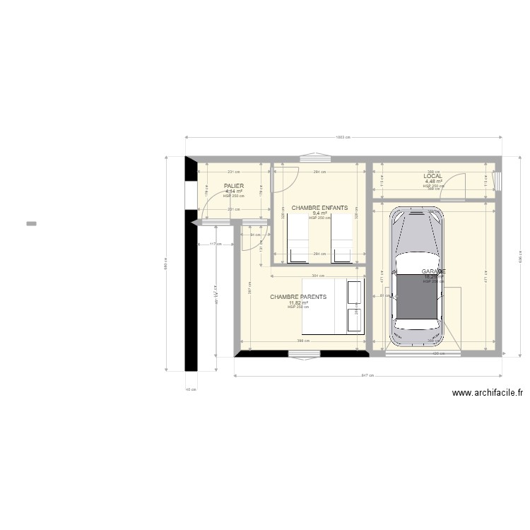 extension 3 chambres ET GARAGE. Plan de 0 pièce et 0 m2