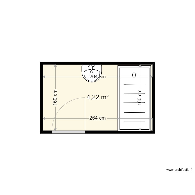 FERNANDES . Plan de 1 pièce et 4 m2