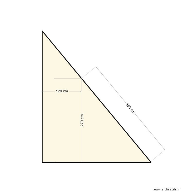 Escalier de meunier. Plan de 1 pièce et 7 m2