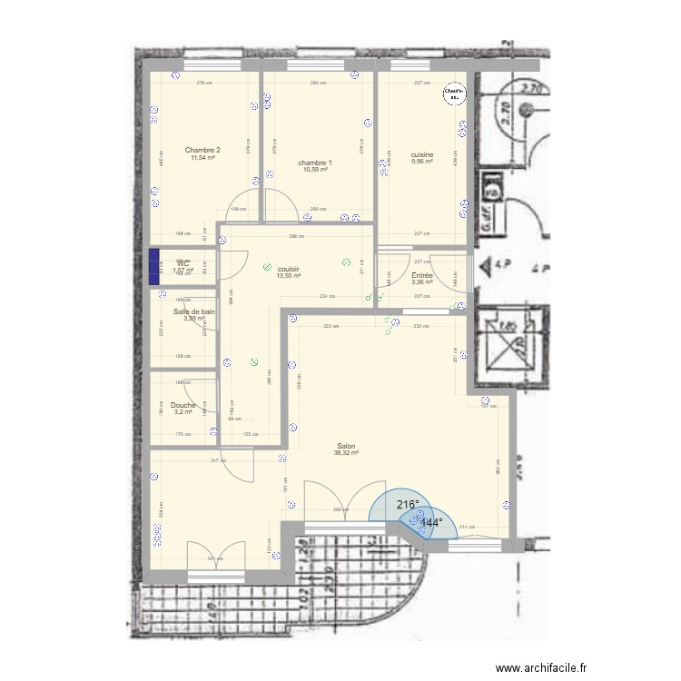 8 Chateaudun v5. Plan de 9 pièces et 95 m2