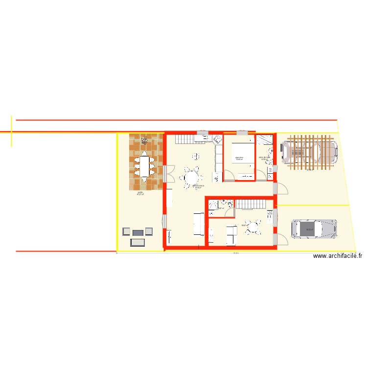 jardin. Plan de 0 pièce et 0 m2