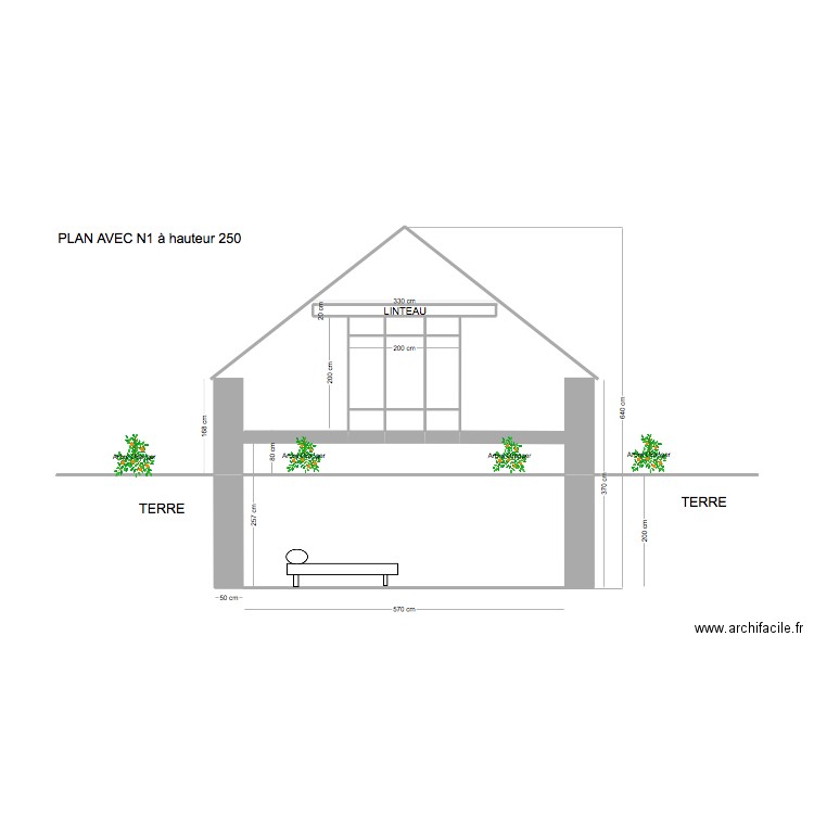 FO avec N1 à Hauteur 250. Plan de 10 pièces et 15 m2