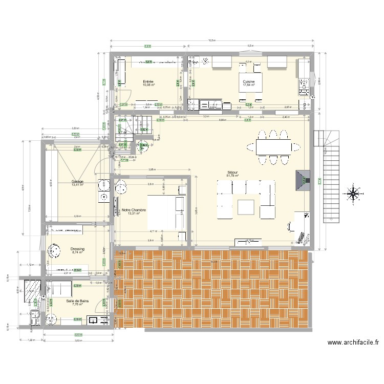 Petit Cosquet 2 version Céline. Plan de 8 pièces et 124 m2