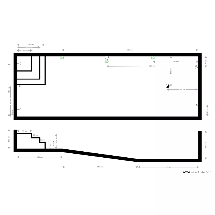 Piscine Villa 1. Plan de 