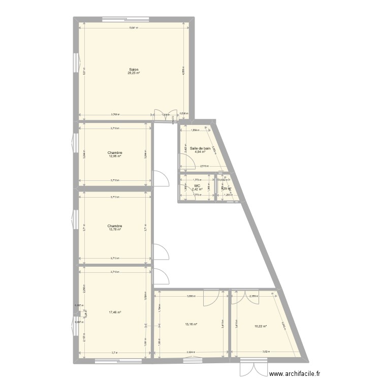 Manar Karim. Plan de 9 pièces et 104 m2