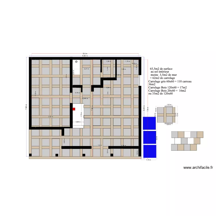 Plan carrelage. Plan de 