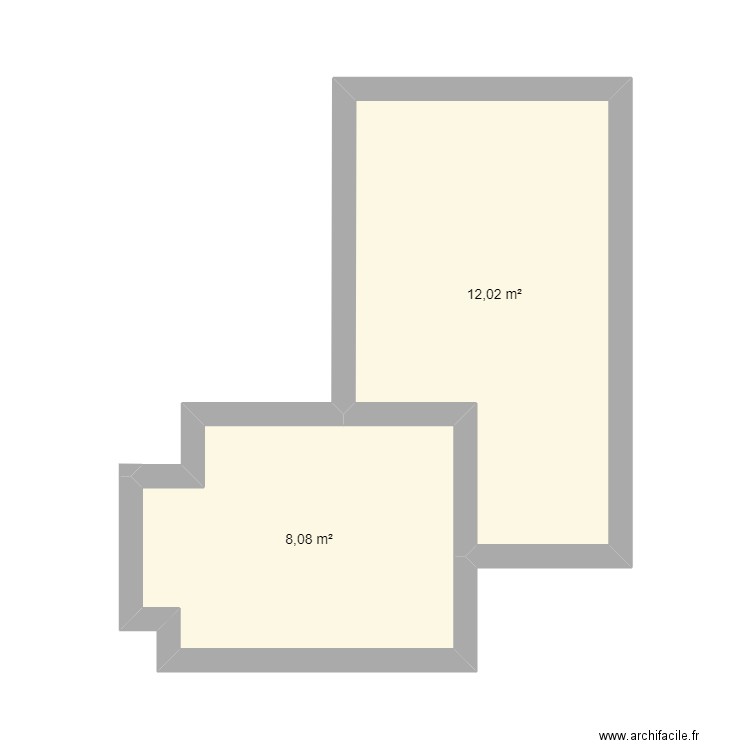 Plan projet bulle. Plan de 2 pièces et 20 m2