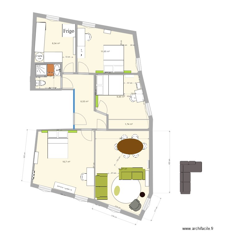 T4 quai. Plan de 0 pièce et 0 m2