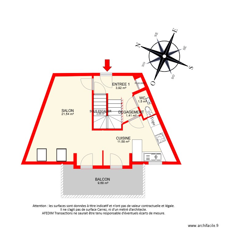 BI 6691 ETAGE 1 NIVEAU 1. Plan de 0 pièce et 0 m2