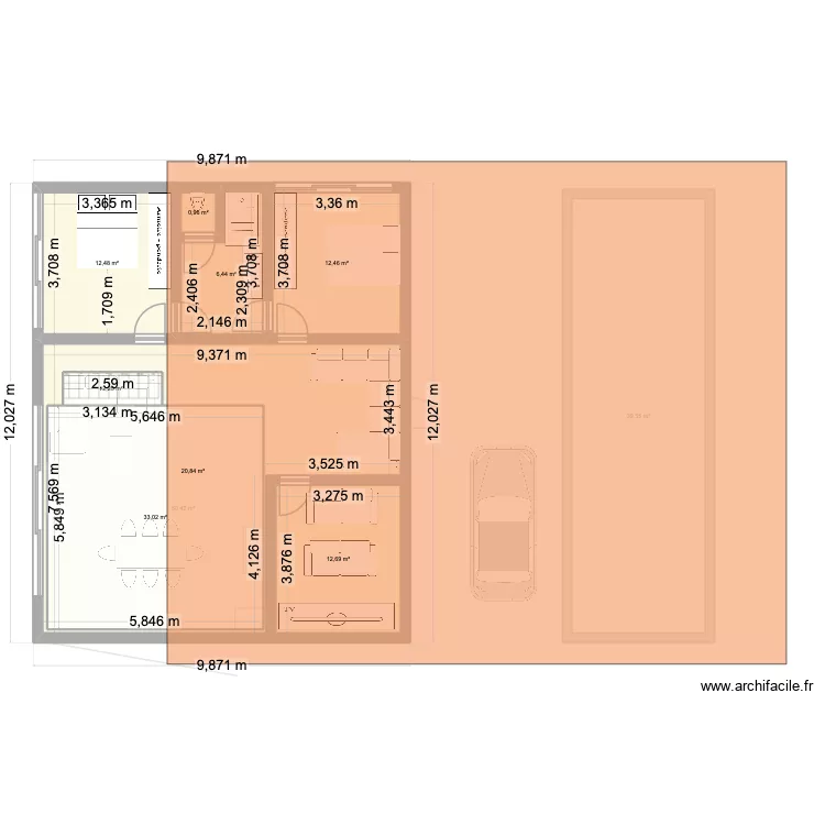 famille 5 plein sud. Plan de 17 pièces et 276 m²