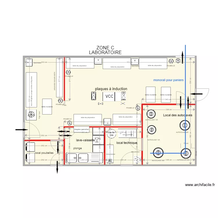 LABORATOIRE   am&eacute;nagement ZONE C rev 23 oct 18 cot&eacute;. Plan de 